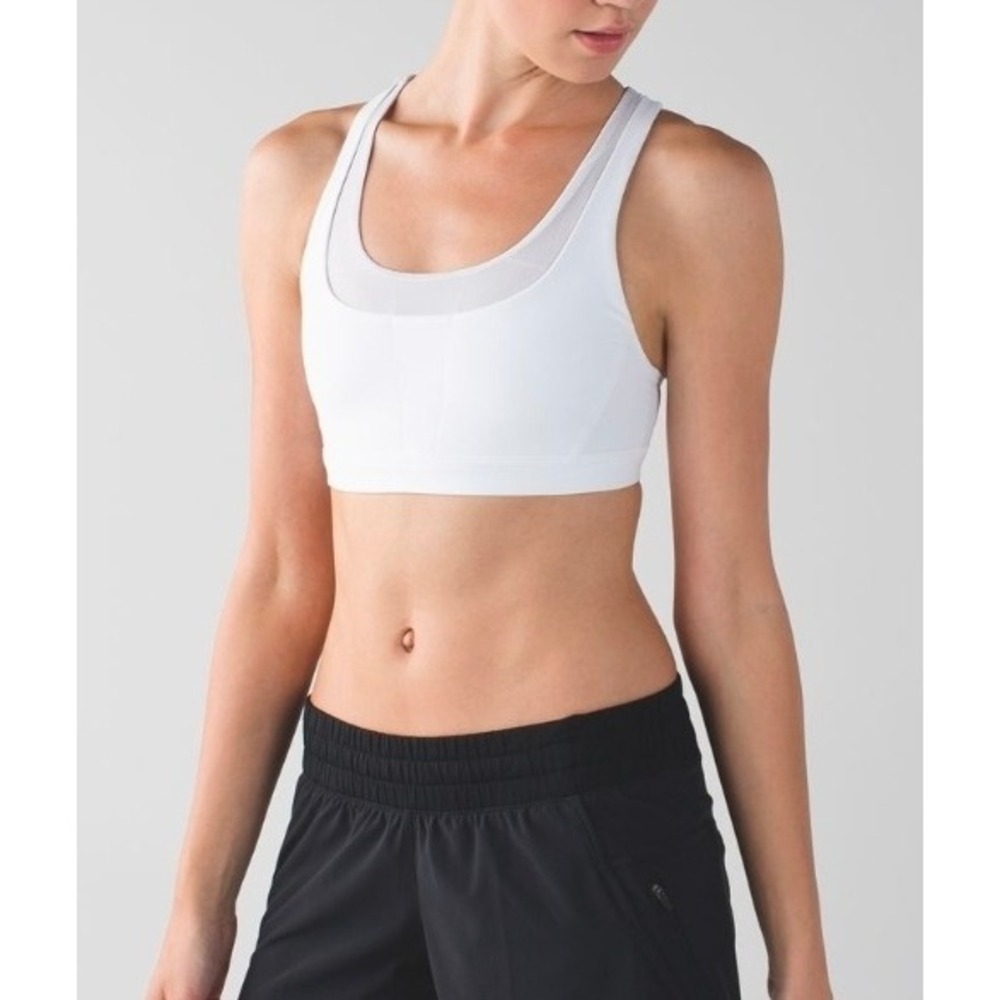 Lululemon Run Stuff Your Bra II Sports Bra Womens 6 White Luxtreme W2562S